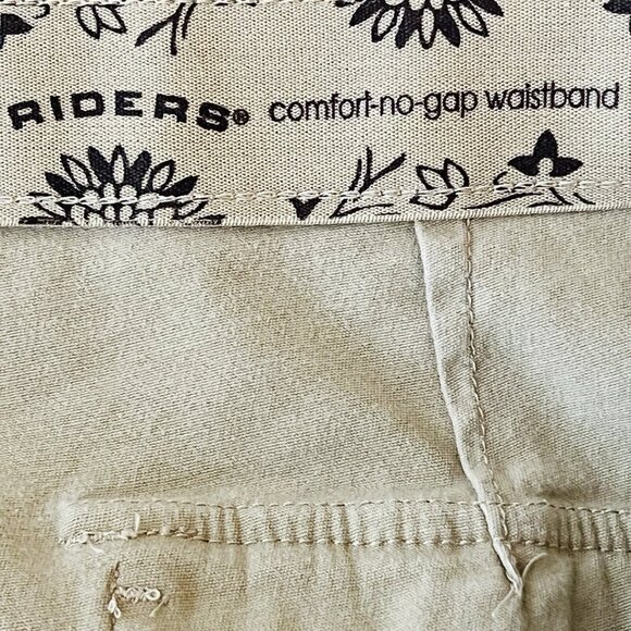 Riders Women's Tan Pants Size 12M Stretch Comfort No-gap Waistband Straight Leg - Picture 5 of 11